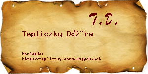 Tepliczky Dóra névjegykártya