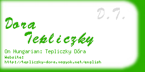 dora tepliczky business card